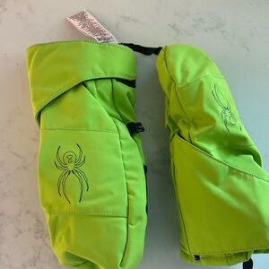 Spyder line green youth mittens ski youth large